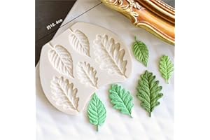 TUKE Leaf Silicone Mold Rose Flower Fondant Molds DIY Cake Decorating Tools Sugarcraft Candy Resin Clay Chocolate Gumpaste Moulds (4.2 x 3.28 x 0.24 inches)