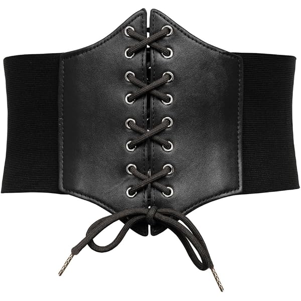 XZQTIVE Black Corset Waist Belt for Women, Wide Elastic Tie  display picture 3