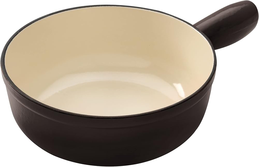 Kuhn Rikon 32221 Cast Iron Fondue Pot 20cm Black Red - Fast Heating