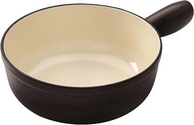 Kuhn Rikon 32221 Cast Iron Fondue Pot 20cm Black Red - Fast Heating