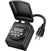 BN-LINK Digital Astronomic Outdoor Timer, 7-Day Programmable Light Timer | 18 Programs Setup, Sunrise Sunset Auto On/Off, Dual Grounded Outlets, Random Mode for Christmas Holiday Lights, Yard, Garden