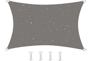 HOMPER 6.5' x 10' Sun Shade Sail Waterproof Sun Shade Sails Canopy Effectively 95% UV Block, Oxford Fabric, for Patio, Balconies, Lawn Garden, Party, Outdoor Activities