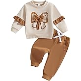 Fufuriprefer Toddler Baby Girl Fall Clothes Football Outfit Long Sleeve Sweatshirt Pullover Tops Jogger Pant Set