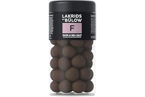 LAKRIDS BY BÜLOW - F - Dark & Sea Salt - 10.41 OZ - Chocolate Coated Gourmet Licorice - Authentic Scandinavian Candy Produced in Denmark