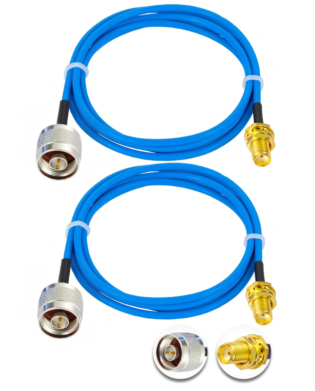 Vecys 2PCS SMA Female to N Type Male RF Coaxial Cable N Type RF Coax Pigtail Cable 3.3ft/1m RG405 50 Ohm Low Loss Extension Cable