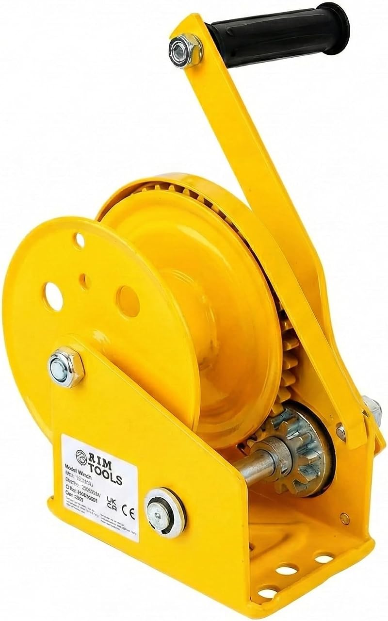 AIM Tools 1200LB Hand Winch Manual Crank Ratchet Gear Auto Brake Boat Trailer