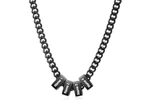 Ksopieah Custom Name Necklace for Men - Personalized Stainless Steel Dad Necklace with Names Fathers Day Christmas gifts for 