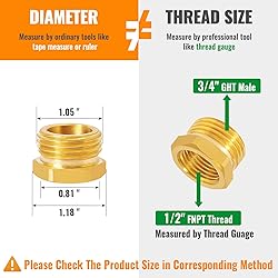 SUNGATOR 2PCS 3/4" GHT Male x 1/2" NPT Female