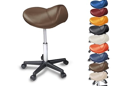 Promafit Sattelhocker/Sattelstuhl mit PU Rollen für alle Böden - ergonomisch - stufenlos höhenverstellbar - viele Farben - 36