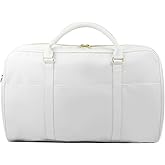 Travel Duffle Bag for Women & Men - Weekender Overnight Bag, Large Carry-On Gym Bag, Sports Duffel, Hospital Bag, Yoga Tote,Work Bag & Trolley Sleeve (White)