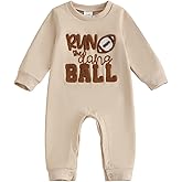 Santikisler Newborn Baby Boy Football Outfit Letter Embroidery Long Sleeve Romper Jumpsuit One Piece Clothes Fall