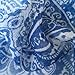 GERINLY Women's Scarves: Fashion Color Paisley Print Oblong Wrap Scarf (Blue)