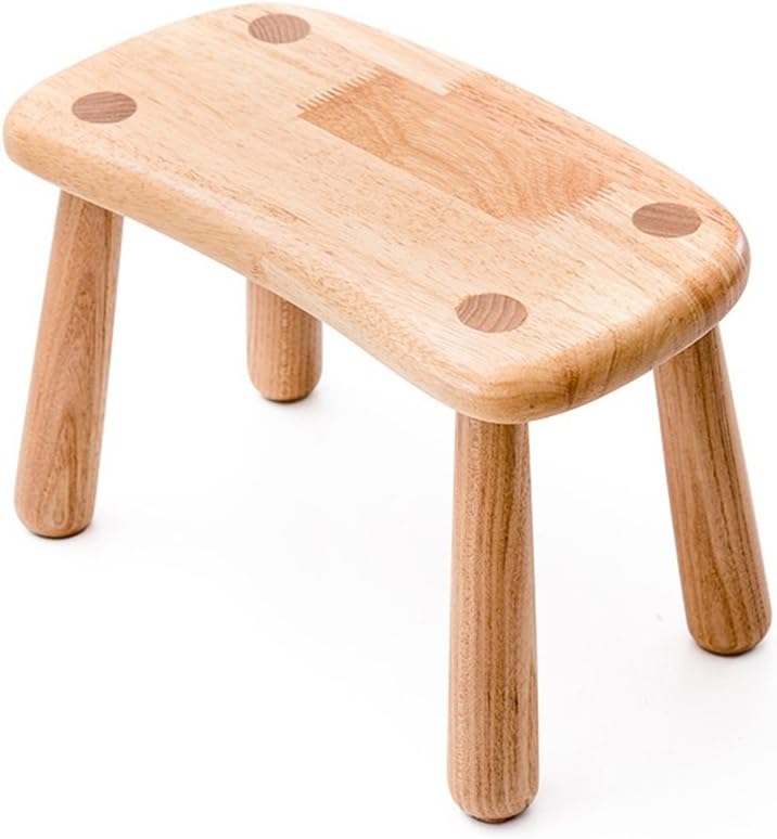 JUNDENGZI Simple Solid Wood Children Stool Small Rectangular 26 * 20 * 20cm