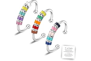 LONG TIANTIAN To My Daughter Ring Fidget Ring for Women Daughter Gift from Mom Anxiety Worry Ring Adjustable Open Ring for Girls Multi-layered Spinner Rings for Relief Trendy Rings Christmas Gifts Stocking Stuffers for Teens Girls