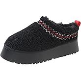 coleyn Platform Slippers for Women Mini Boots with Plush Fleece Lining Slip-On Warm Comfortable Winter Boots Fuzzy House Shoes for Outdoor Indoor