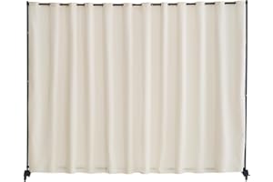 VEVOR Room Divider, Portable Panel Room Divider with Wheels Curtain Divider Stand, Freestanding Privacy Screen for Office, Be
