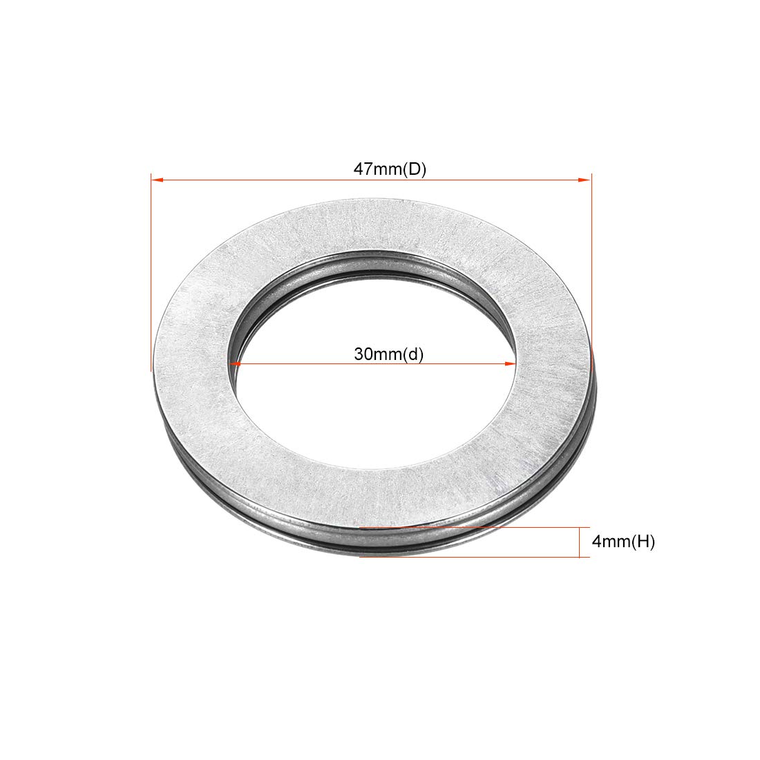sourcing map AXK3047 Needle Roller Thrust Bearings with 2 Washers, 30mm Inner Diameter 47mm OD 2mm Width Chrome Steel - Image 4
