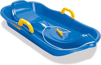 Dantoy Kids Sledge with Brakes Blue Toboggan Bob Sled for Winter Snow