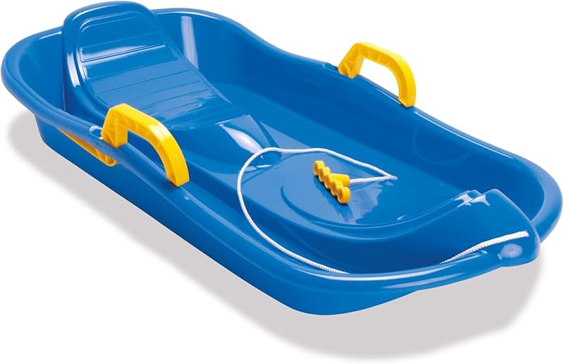 Dantoy Kids Sledge with Brakes Blue Toboggan Bob Sled for Winter Snow