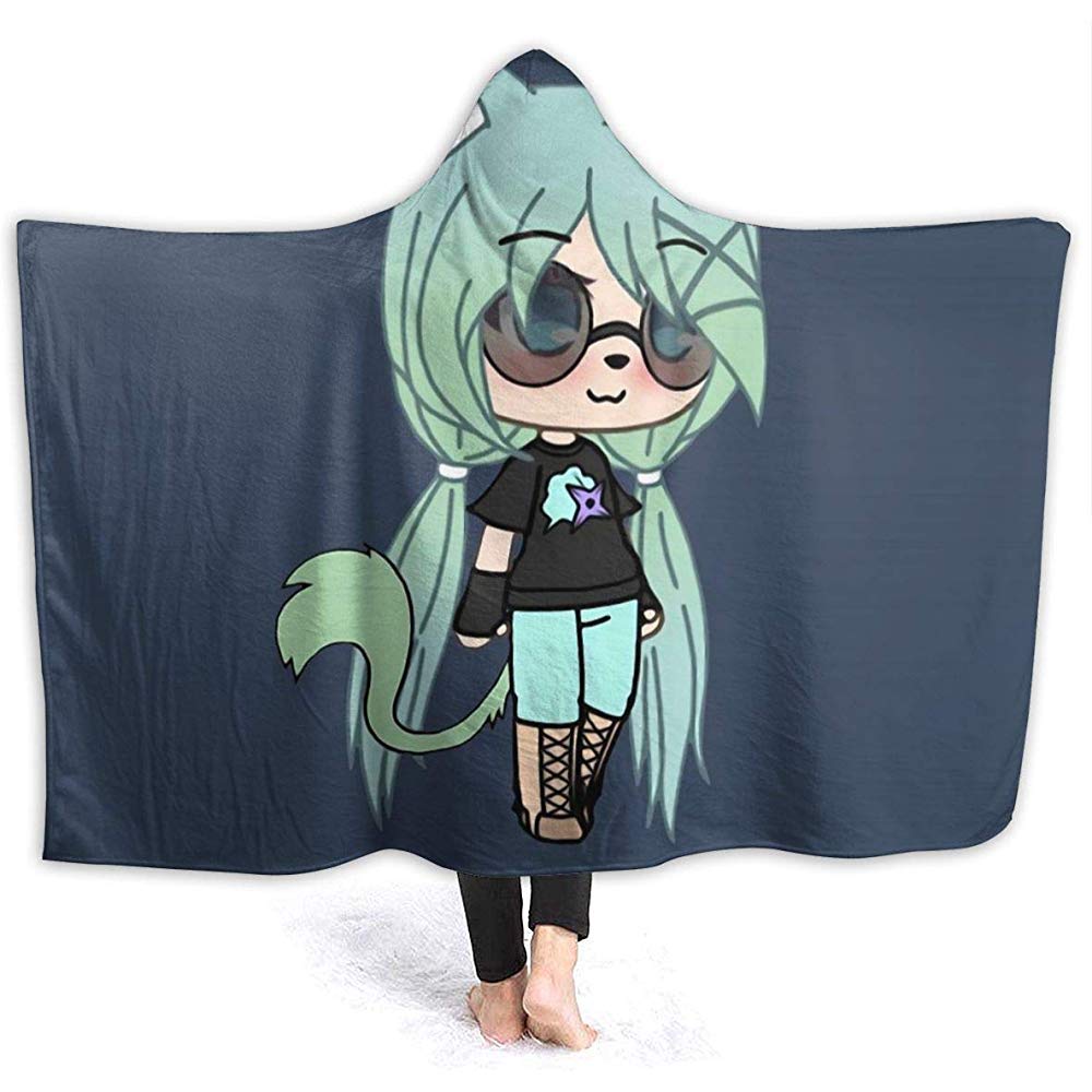 Groefod Hooded Blanket Gacha Life Series La Manta de Felpa súper Suave