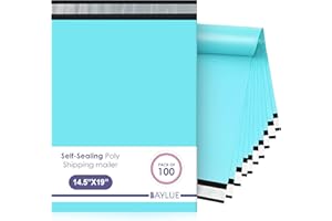 Baylue Teal Poly Mailers 14.5x19 inch #7 | 100 Pcs Bulk | Shipping Envelopes, Self-Sealing Mailing Bags, Large Shipping Bags For Clothing, Tear/Water/Tamper Resistant, strong and Thick Postal Bag