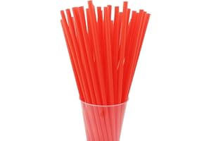 200PCS 10.2 Inches Disposable Plastic Red Straws for Birthday, Wedding, Cocktail, Kids and Adults, Party Supplies (0.23 * 10.