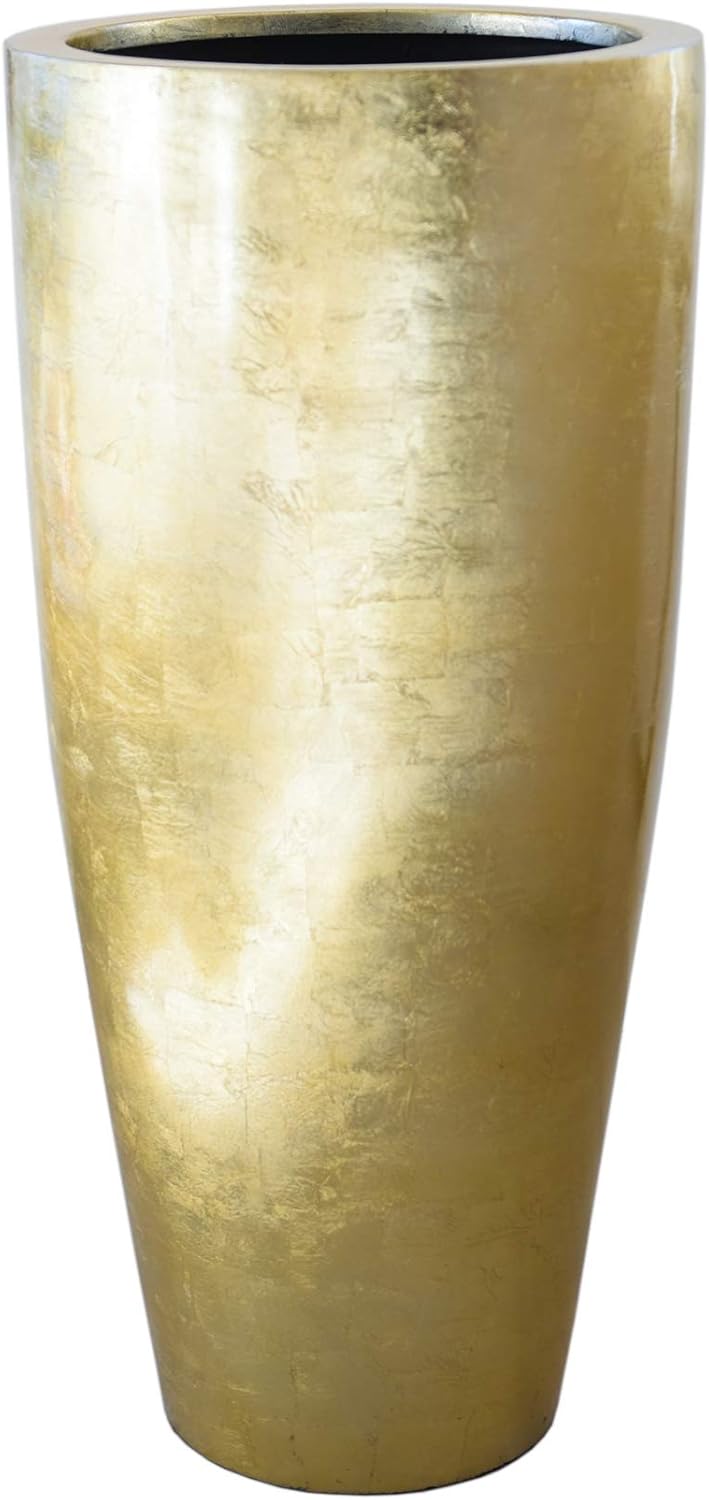 Vivanno Pflanzkübel Pflanzgefäß Blumenkübel exklusiv Fiberglas Gold City - 100 x 47 cm