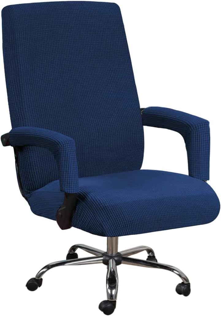 VIENLOVE Office Chair Covers Polyester Blend Soft Furniture Protector Armchair Slipcover Stretch with Arm Covers Feature Textured Machine Washable Jacquard Knitted Fabric