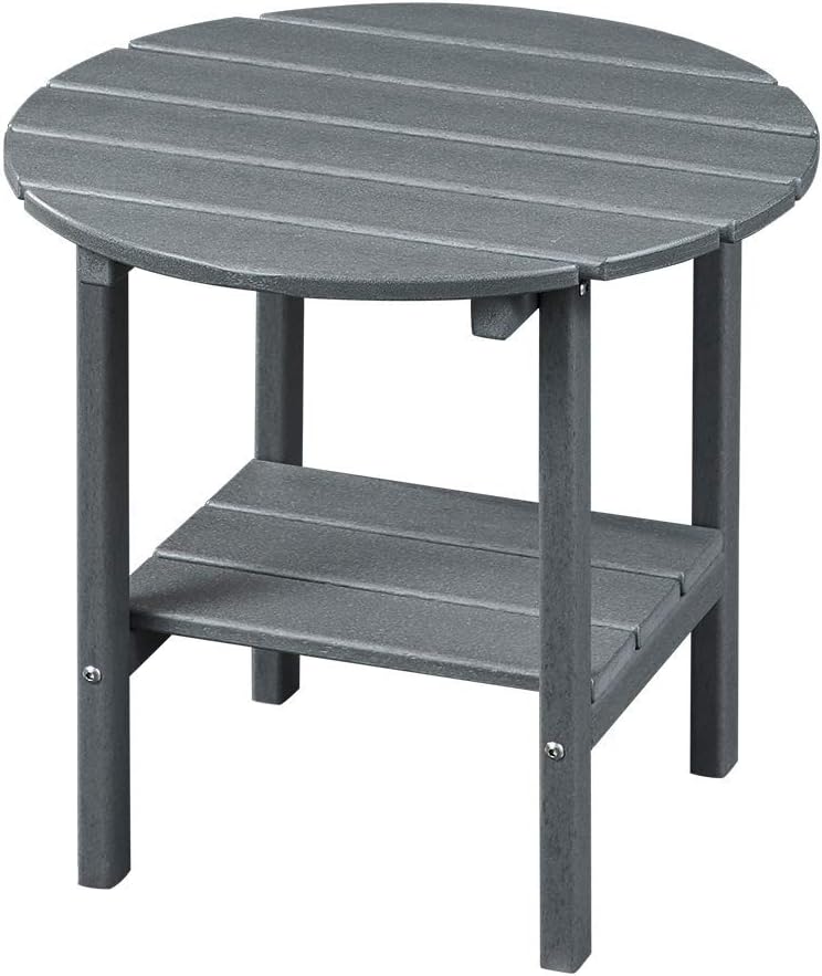 Ehomepert Outdoor Side Table-Adirondack Portable Rectangular End Table for The Beach, Camping, Picnics, Cookouts and More, HDPE Hard Plastic,Grey: Kitchen & Dining