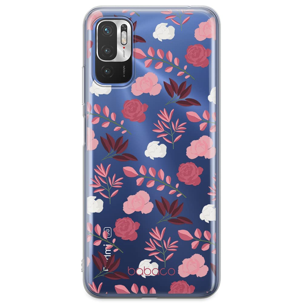 ERT GROUP mobile phone case for Xiaomi REDMI NOTE 10 5G / POCO M3 PRO original and officially Licensed Babaco pattern Flowers 020 adapted to the shape of the mobile phone, partially transparent