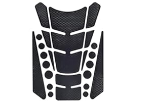 JOYHEY 1 Set Black Universal 3D Motorcycle Gas Tank Sticker, Fuel Tank Protector Decal Pad Self-adhesive and Waterproof