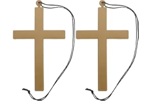 PACKOVE Priest Cross Necklace 2Pcs Christian Pendant Accessories for Nun Costume Religious Cross Ornaments 3.56X2.01 Inch