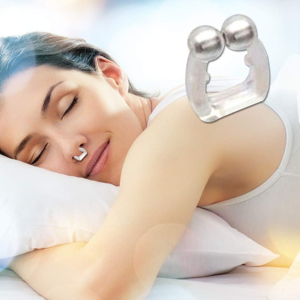 Clipple Anti Snoring Devices, Snoring Solution Silicone Magnetic Anti Snore Transparent Silicone Stop Snoring Device Nose Clip Tools Professional Relieve Snore Mini Comfortable Sleep(4 PCS)