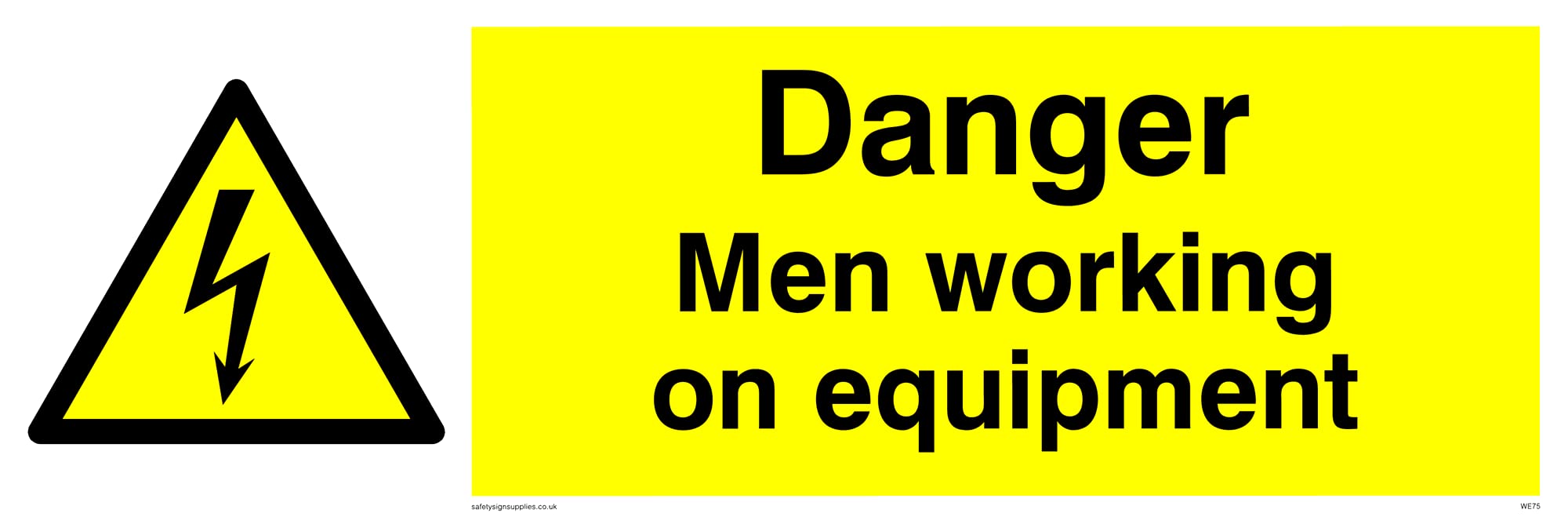 Pack of five - Danger Men Working On Equipment Sign - 300x100mm - L31