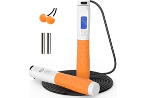 Te-Rich Jump Rope, Weighted Jump Rope for Fitness, Skipping Rope with Counter - Heavy Handles, Adjustable Length - Cordless Jumping Rope for Men Women Kids Fitness Exercise Training