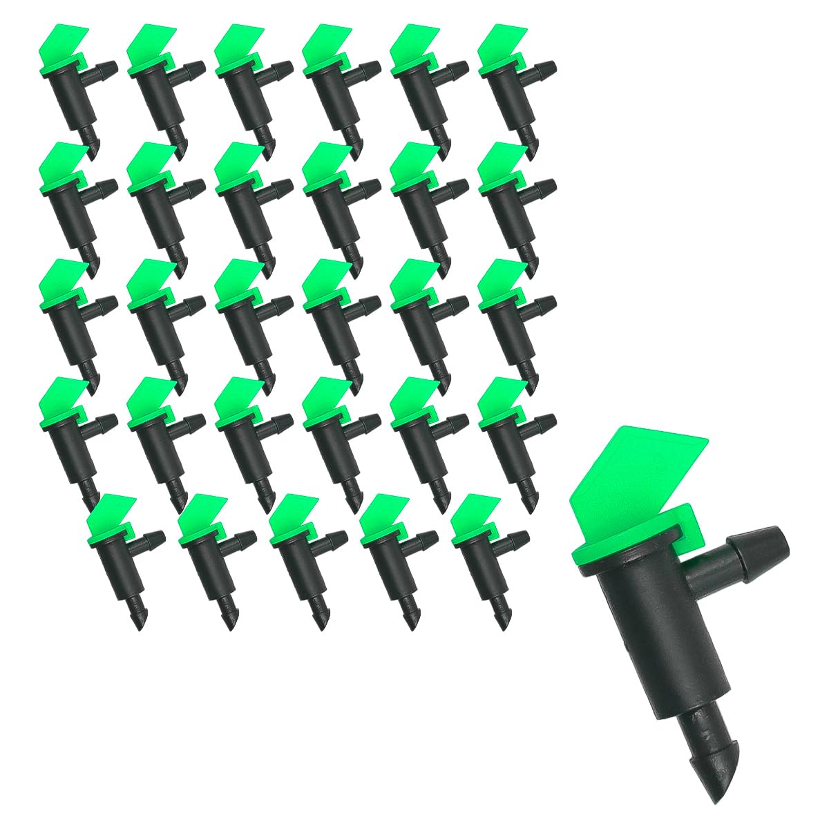 ZONADAH 30 Pack 4 GPH Flag Irrigation Dripper Emitter 16L/H Irrigation Emitter Sprinkler Drippers System for 1/4 inches Hose for Garden Patio Lawn Flower Vegetables