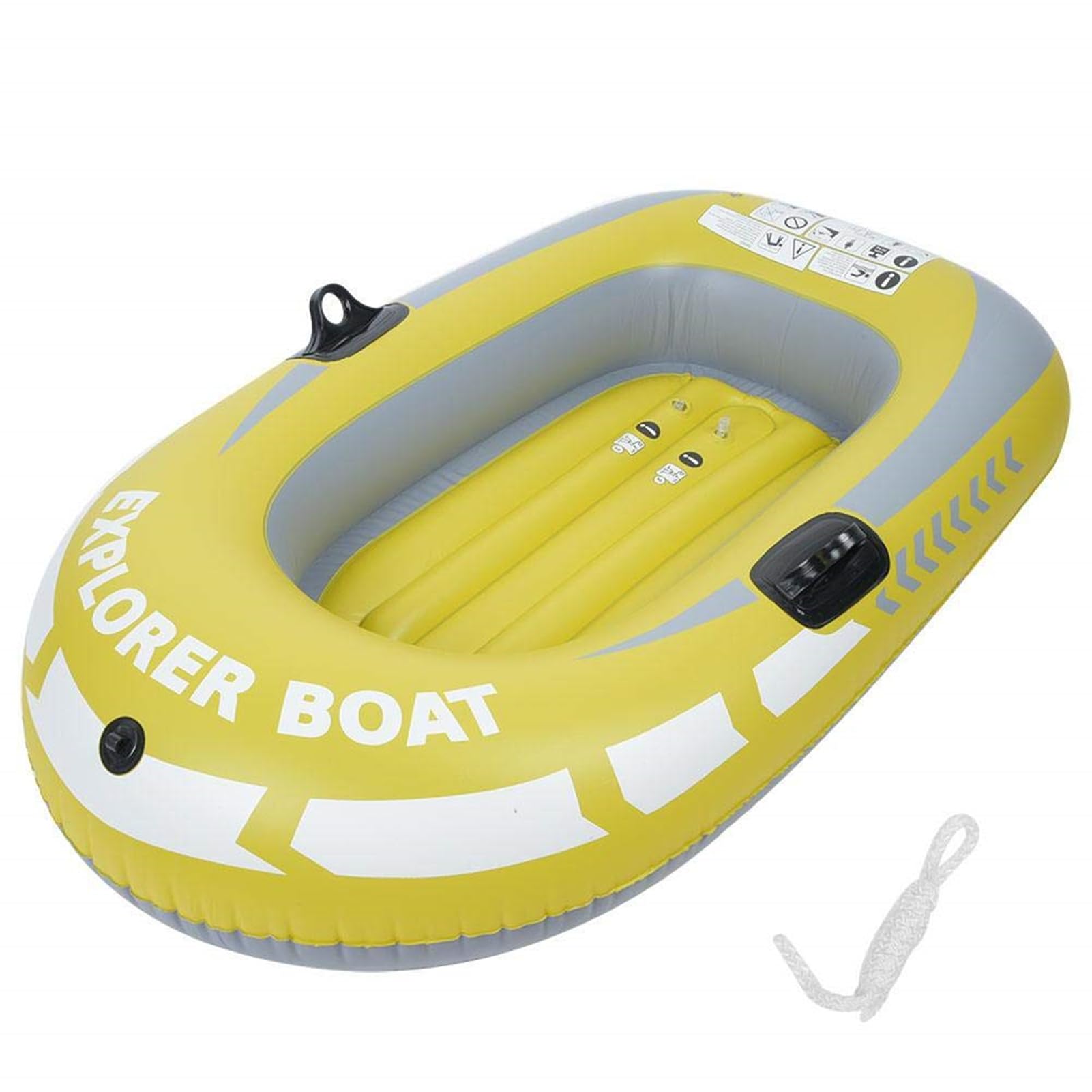 BOROCO Inflatable PVC 1 Person Fishing Boat, 55kg Load Capacity, Marine Raft with Rope for Outdoor Drifting Fishing Water Sports