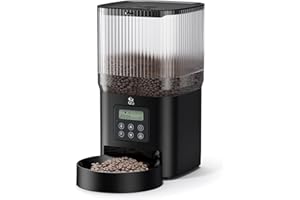 Olelica Automatic Cat Feeder, Automatic Dog Food Dispenser 5L Programmable Control 1-6 Meals Per Day, Automatic Pet Feeder for Cats and Dogs,10s Voice Recorder & Dual Power Supply