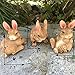 Resin Outdoor Decor Fleshcolor Bunny Garden Rabbits Statue Lawn Decoration 3.5 inches