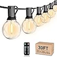 HISTAR LED 30FT Outdoor String Lights with Remote Waterproof Patio Lights 27 Dimmable G40 Bulbs, Outdoor Globe String Lights Decorative Backyard Bistro Garden Balcony Cafe Lights