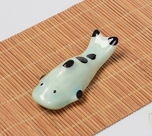 Colias Wing Dinnerware Accessory Multi Colored Cute Shark Shape Design Porcelain Chopsticks Rest Set Dinner Spoons Stand Knife Fork Holder(Set of 5)