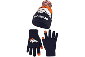 Ultra Game NFL Boys Girls Super Soft Winter Beanie Knit Hat with Extra Warm Touch Screen Gloves