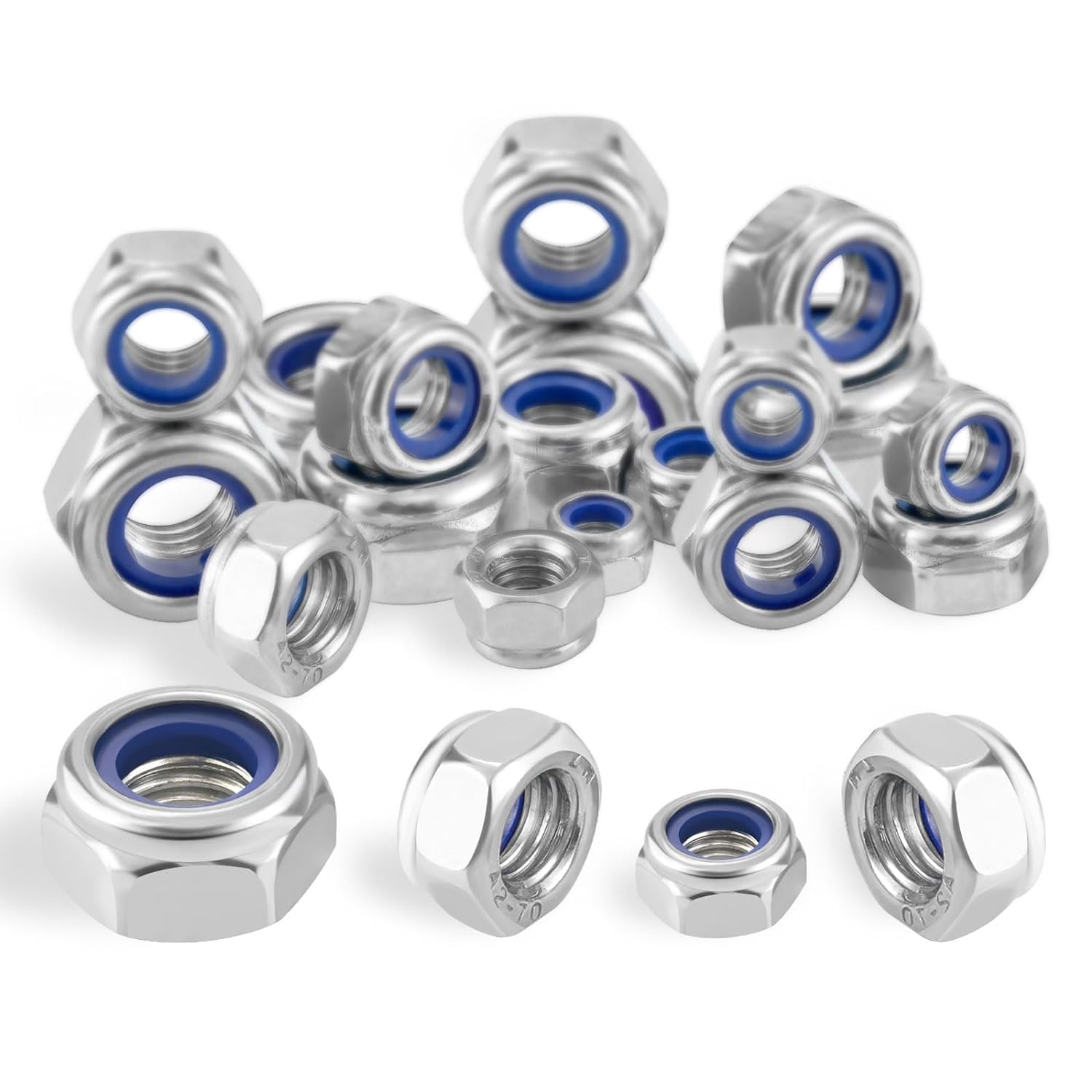 HXJDAM 60pc M5 Stainless Steel Nylock Nuts