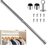 WAENLIR Extendable Wardrobe Rail 112cm-210cm Stainless Steel