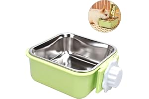 SEPTILLAR Pet Hanging Bowl for Crates, 2 in 1 Small Dog Bowl Puppy Removable Stainless Rabbit Cat Feeder Food Water Bowls for Puppy Cat Bird Rabbit Hamster Guinea Pig Ferret Small Animals