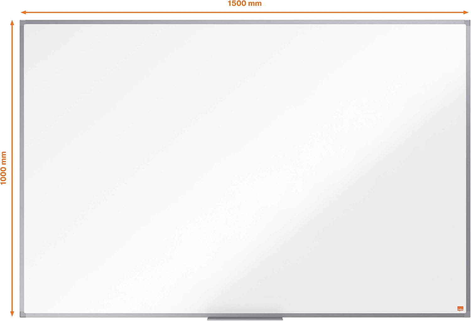 Nobo Non-Magnetic Melamine Whiteboard, 1500 x 1000mm, Aluminium Trim, Corner Wall Mounting, Includes Whiteboard Pen Tray - Image 4