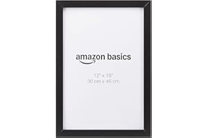 Amazon Basics Wood Poster Rectangular Frame, 12" x 18", Black