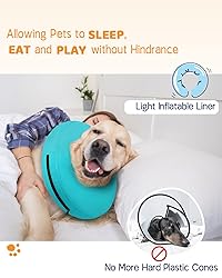 Supet Inflatable Dog Cone Collar for Large Medium