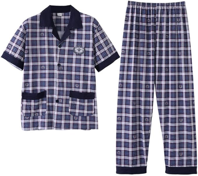Amazon パジャマ メンズ 半袖 無地 前開き 衿付き 長ズボン 部屋着 紳士 大人 シンプル セットアップ プレゼント くつろぎ ゆったり リラックス 記念日 寝間着 外泊 旅行 普段着 オシャレ かっこいい ナイトウェア 寝巻き パジャマ 通販