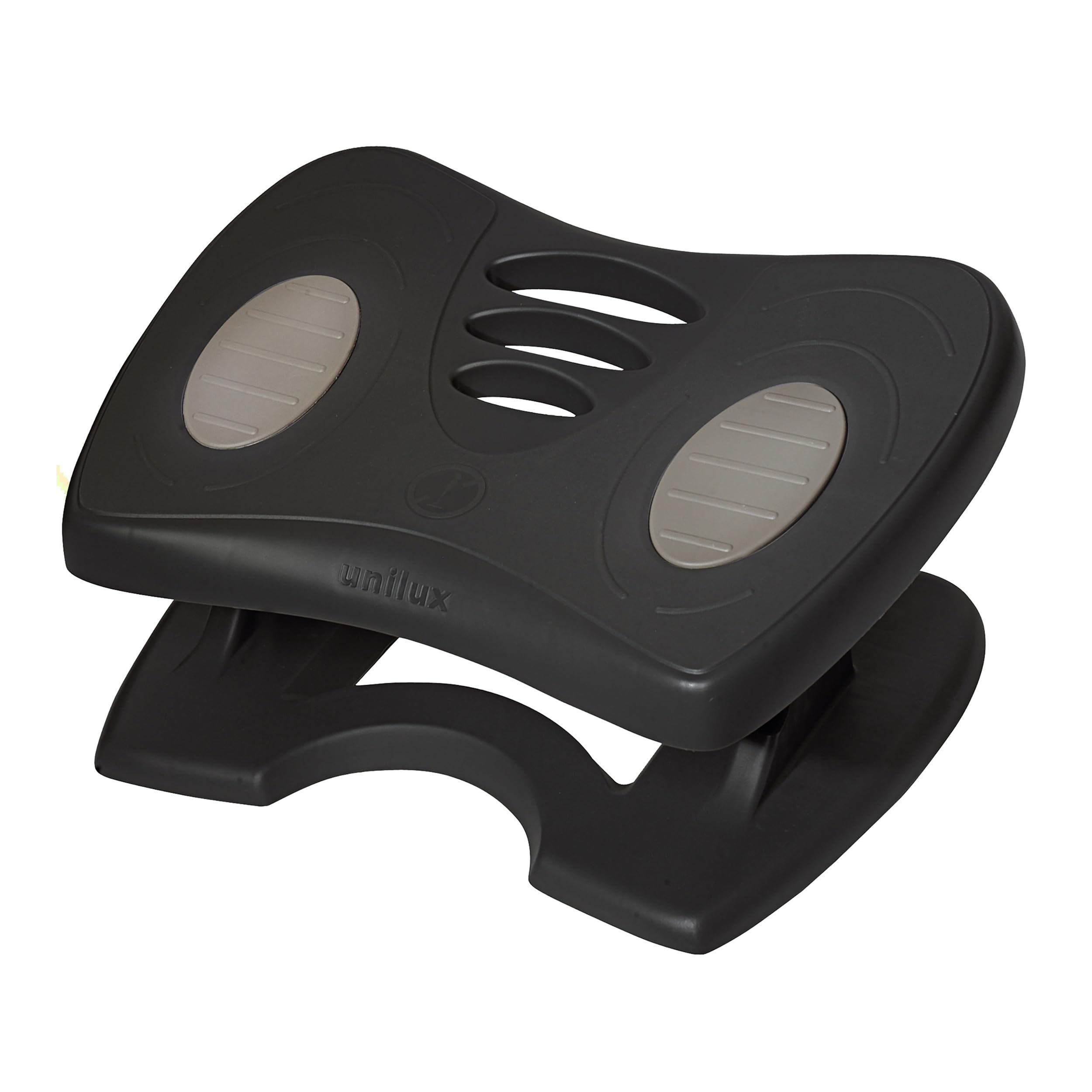 Unilux Nymphea Ergonomic Footrest – Adjustable Height & Tilt, Anti-Slip, Black, 42 x 32 cm